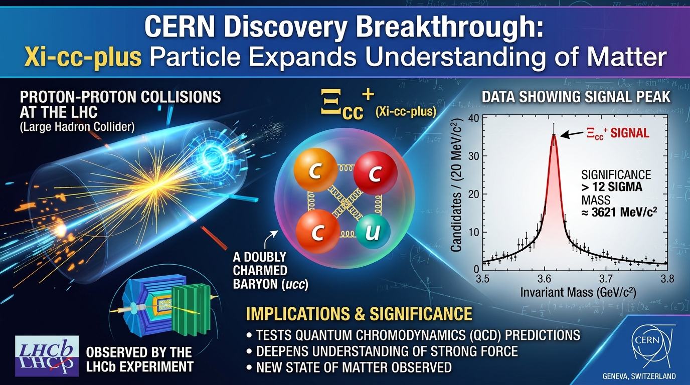 CERN Discovery Breakthrough: Xi-cc-plus Particle Expands Understanding of Matter