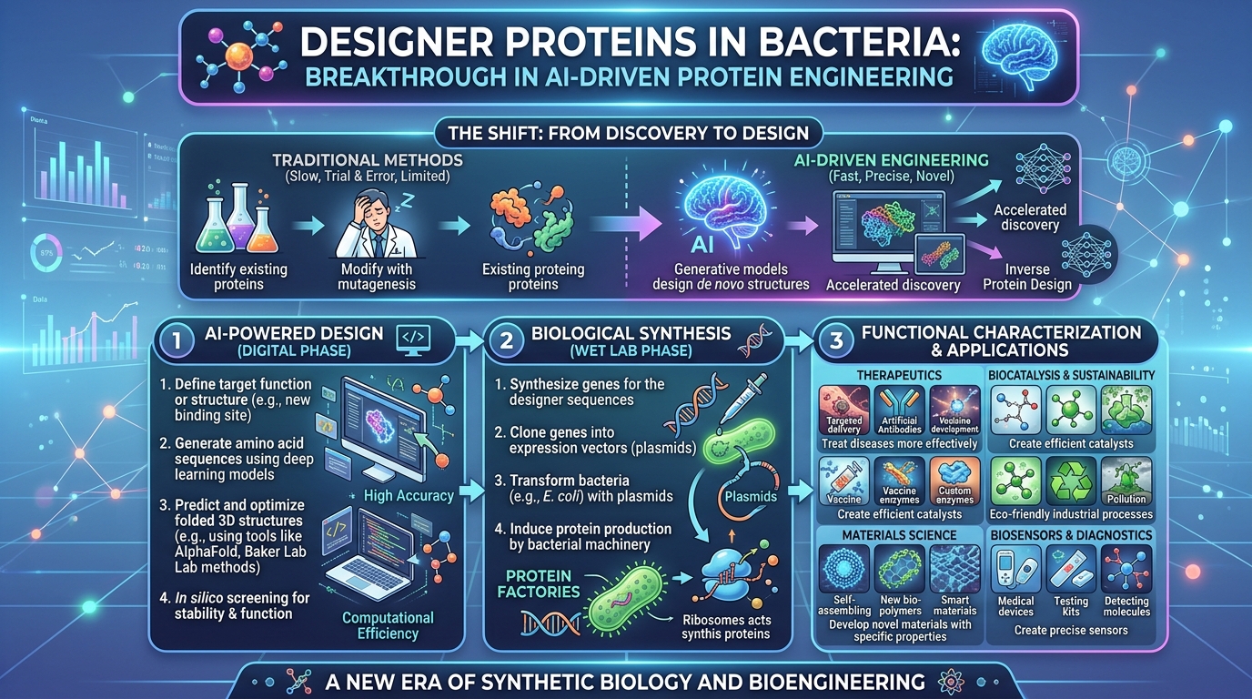 Designer Proteins in Bacteria: Breakthrough in AI-Driven Protein Engineering