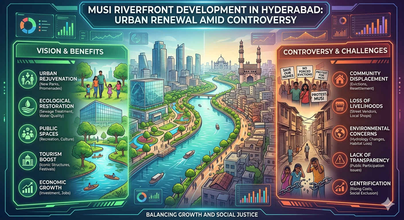 Musi Riverfront Development in Hyderabad: Urban Renewal Amid Controversy