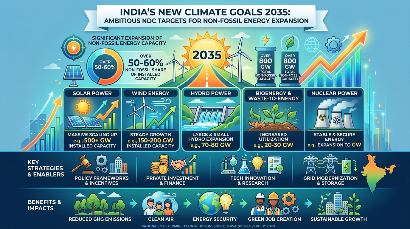 India New Climate Goals 2035: Ambitious NDC Targets for Non-Fossil Energy Expansion