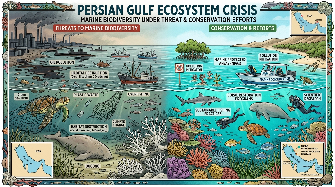 Persian Gulf Ecosystem Crisis: Marine Biodiversity Under Threat and Conservation Efforts
