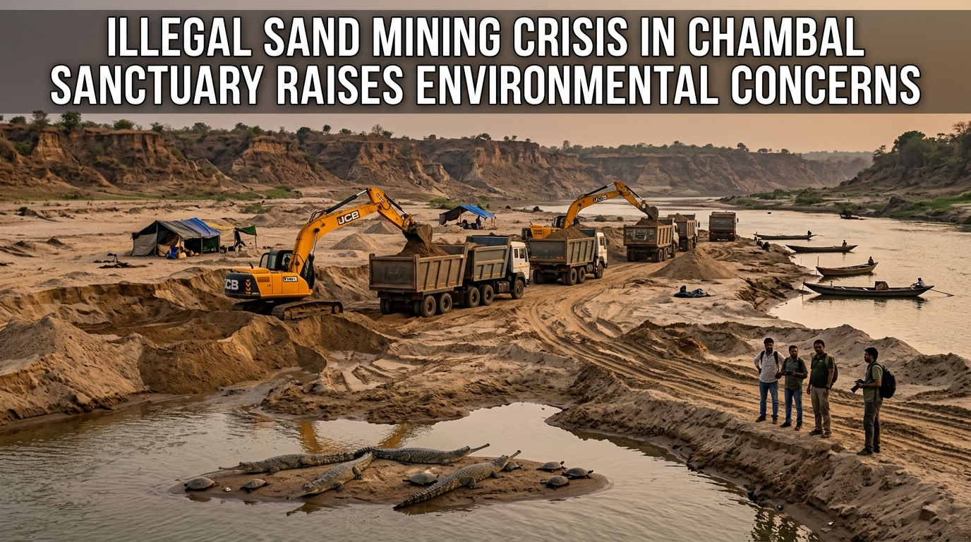 Illegal Sand Mining Crisis in Chambal Sanctuary Raises Environmental Concerns