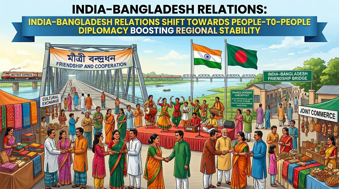 India–Bangladesh Relations: India–Bangladesh Relations Shift Towards People-to-People Diplomacy Boosting Regional Stability