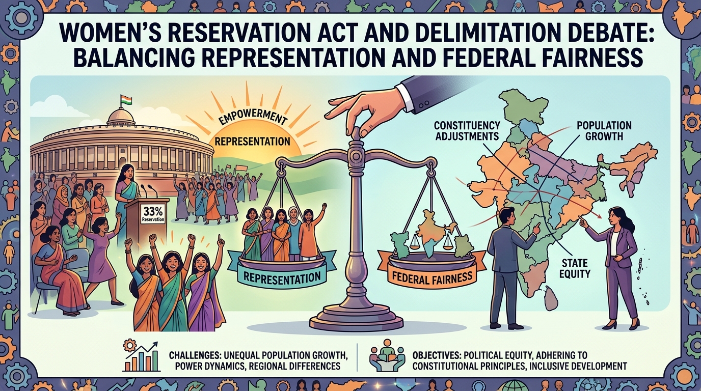 Women’s Reservation Act and Delimitation Debate: Balancing Representation and Federal Fairness